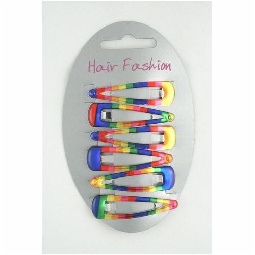 Girls Rainbow hair clips (6 clips)