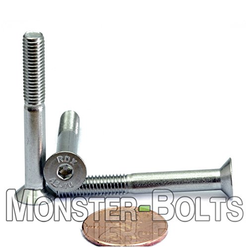 M5-0.8 / 5mm - Qty 10 - FLAT HEAD SOCKET Cap Screw Countersunk FHCS DIN 7991 - A2-70 / 304 / 18-8 Stainless Steel - MonsterBolts (M5 x 40mm)