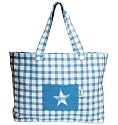 Blue Gingham beach bag