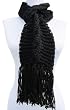 Handmade Scarf in Cable Classic Design - True Black (100% Hand-knitted)