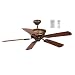 Ellington Anastasia 52-Inch Five-Blade Ceiling Fan with Remote and Wall Control, Imperial Bronze #ANA52IBZ5RW