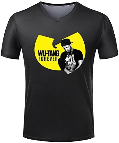 PaulZ Wu Tang Drake Guys V-neck Music Fan 3D Tee Shirt Black
