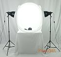 PhotoSEL LB126E42 Professional Studio Lighting Kit with 2 x 55w 5400K CRI>90 Bulbs and 80cm Light Tent for Product Photography