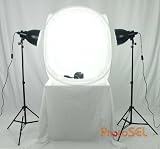 PhotoSEL LB-126E42 Professional Studio Lighting Kit with 2 x 55w 5400K CRI>90 Bulbs and 80cm Light Tent
