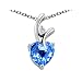 1.95 cttw 925 Sterling Silver 14K Gold Plated Genuine Heart Shaped Blue Topaz Pendant
