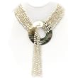 HinsonGayle "Cleopatra" White Pearl Six-Strand Lariat Necklace 47 Inches
