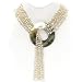 HinsonGayle Glamour Collection "Cleopatra" White Cultured Pearl Six-Strand Lariat Necklace (47 Inches)