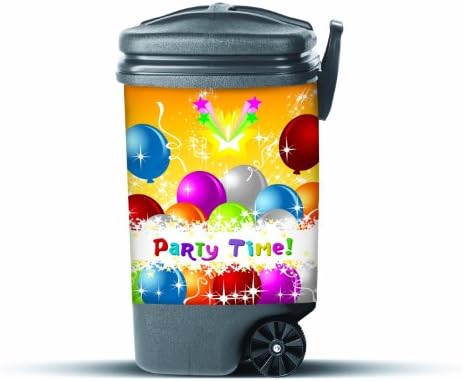 DECORATIVE "PARTY TIME" TRASH CAN COVERS