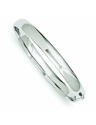Genuine 14K White Gold White Gold 7.7mm Polished Casted Hinged Bangle Bracelet 28 Grams Of Gold 100% Satisfaction Guaranteed.