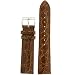 Watch Band Genuine Crocodile Light Brown Padded Stitched Mens 22 millimeter