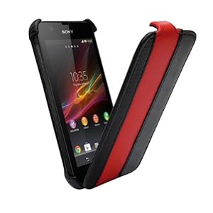 【MiniSuit】【Sony 】 Xperia A SO-04E 良質PUレザー フリップスタイル ケース カバー【日本正規輸入代理店品】 レッド