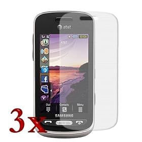 GTMax Durable Clear LCD Screen Protector - 3 Packs for AT&T Samsung Solstice SGH-A887 Cell Phone