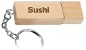 Engraved Wooden USB Flash Drive 8 GB with chain - Engraved name Sushi