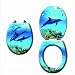 OCEAN DOLPHINS & FISH THEME TOILET SEAT W/CHROME HINGES