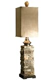 Andean Buffet Lamp 31hx7.5sq Ivory Brown