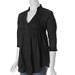 Cute Options Striped Pintuck Blouse with Back Tie