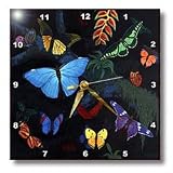 Steve Shachter Art - RAINFOREST BUTTERFLIES - Wall Clocks