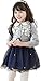 Little Girl's Lace Flower Princess Winter Dresses with Waistband