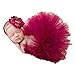CX-Queen® Baby Photography Prop Girl Tutu Cranberry Tutu Set Flower Headband