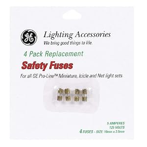 Santa's Best Craft Imports(ge) 54501 Ge Replacement Fuses 5 Amp.