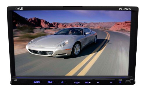 Pyle PLDN73I 7-Inch Double-DIN TFT Touchscreen DVD/VCD/CD/MP3/MP4/CD-R/USB/SD-MMC Card Slot/AM/FM/iPod Connector