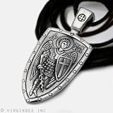 ARCHANGEL MICHAEL CROSS SHIELD STERLING SILVER MEDAL RUSSIAN ORTHODOX PENDANT
