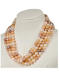 8-8.5mm 72 Inch Pink Cultured Pearl Rope Necklace (Fresh)