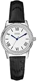 Guess Women's U10651L1 Leather Quartz Watch with White Dial