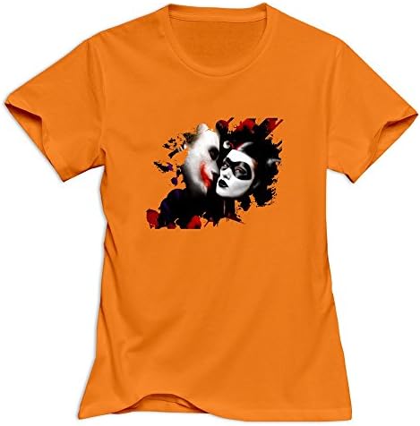 Orange Short-Sleeve Joker Harley Quinn T-shirts For Sweetheart Size M