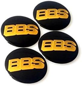 BBS 4 X 56mm PVC Alloy Wheel Center Emblems Badges for Tyre Hub Cap Black Yl.