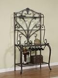 Powell Biscayne Aged Pewter with Bronze Baker's Rack