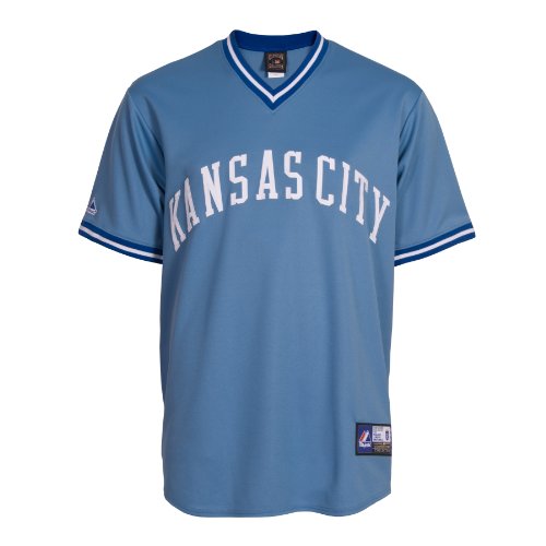 Men's Boston Red Sox Carl Yastrzemski Cooperstown RC Synthetic Replica Baseball Jersey, Columbia Blue, Large
