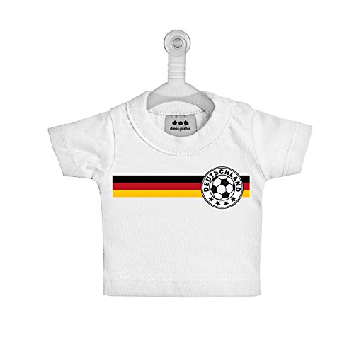 dress-puntos Mini T-Shirt Fußballlogo auf Deutschlandfahne Schwarz Rot Gold drpt-mt00356-1 Textil white / Motiv farbig Unisize