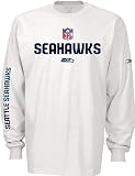 Seattle Seahawks Adult White Long Sleeve Tee Shirt By Reebok