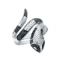 Black Diamond Snake Ring 1/2 Carat (ctw) in Sterling Silver