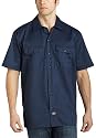 Dickies Men's Short Sleeve Work Shirt, Navy, Extra Large