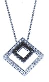 0.20ct H-SI Diamonds+ 0.08ct Black Treated Diamonds 3.74Gram 18CT White Gold Pendant And Necklace
