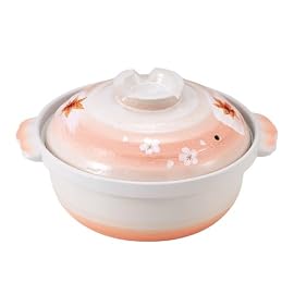 和楽 IH対応 土鍋 風よせ鍋 9号 花柳 H-6756