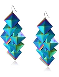 Steve Madden Iridescent Square Chandelier Drop Earrings