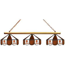 Imperial Cleveland Browns Licensed Three Shade Stained Glass Billiard Table Lamp