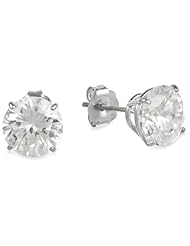14k Gold 7mm Round-Cut Cubic Zirconia Studs (3 cttw)