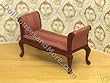 Handcarved Cherry Setee Pink Stripe Dollhouse Miniature