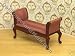 Handcarved Cherry Setee with Pink Stripe Upholstery Dollhouse Miniature