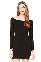 Viscose/Knit Sweater Off the Shoulder Raglan Sleeves  Dress