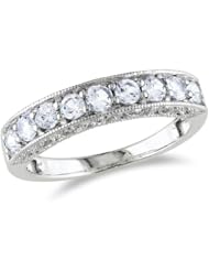 10k White Gold Created White Sapphire Ring