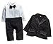 EGELEXY Baby Boys Tuxedo Wedding Romper and Jacket 2-pc Formal Wear Suit