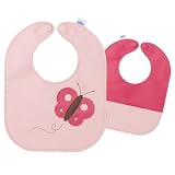 Mally Bibs - Reverisble Leather Butterfly Bib Soft Pink