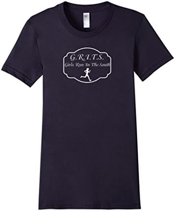 Women's G.R.I.T.S. Girls Run In The South Ladies T Shirt Small Navy
