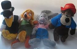 Disney Bean Bag Plush Song of the South Set of 4 Fox, Vulture, Rabbit, Bear