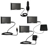 Road Warrior Kit for the Amcor Navigation GPS 3600 3600B includes a Car & Wall Charger AND USB cable AND Battery Extender - Gomadic Brand w/ TipExchange Technology